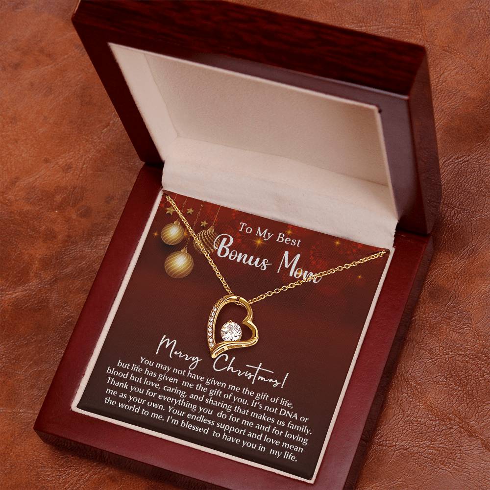 Merry Christmas Bonus Mom!!! | Forever Love Necklace | Message Card Jewelry