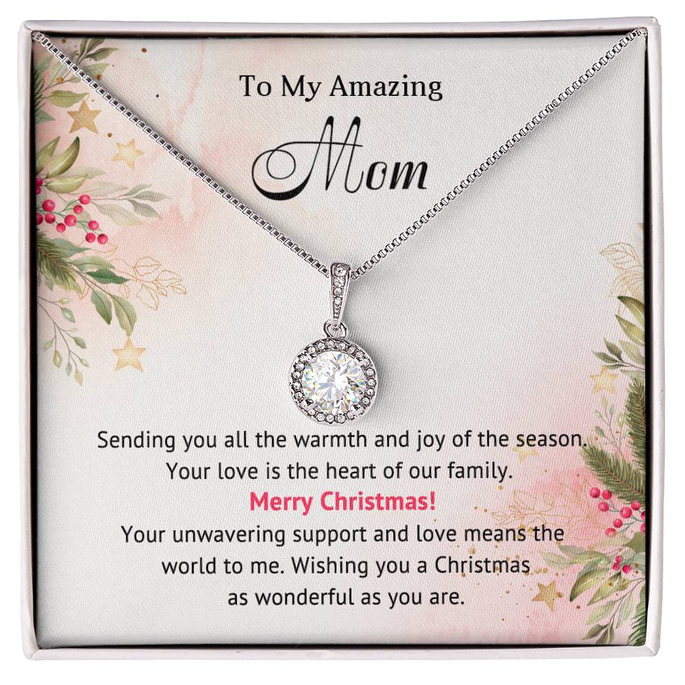 My Amazing Mom | Eternal Hope Necklace | Merry Christmas | Message Card Jewelry Gift