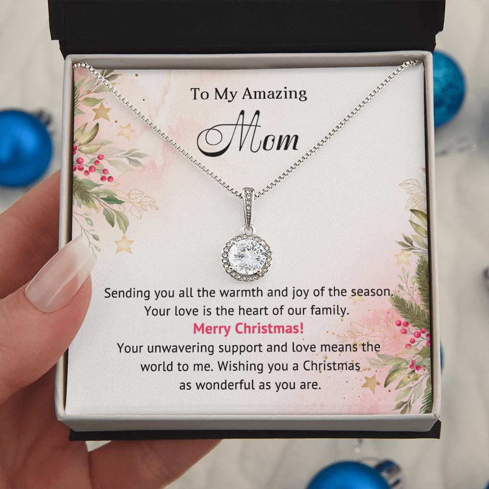 My Amazing Mom | Eternal Hope Necklace | Merry Christmas | Message Card Jewelry Gift