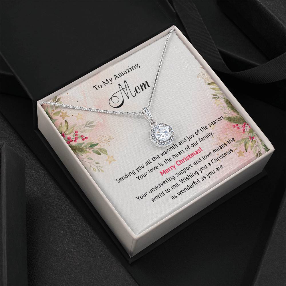 My Amazing Mom | Eternal Hope Necklace | Merry Christmas | Message Card Jewelry Gift