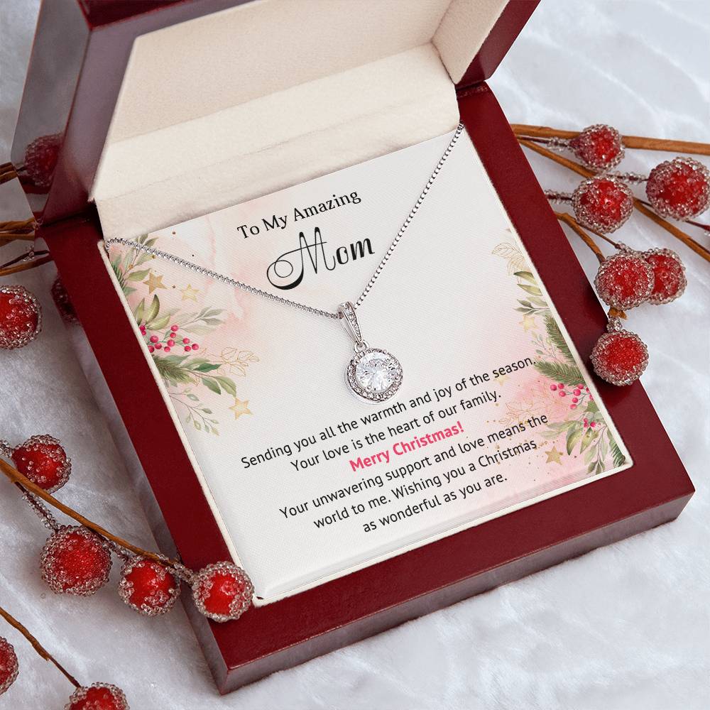 My Amazing Mom | Eternal Hope Necklace | Merry Christmas | Message Card Jewelry Gift