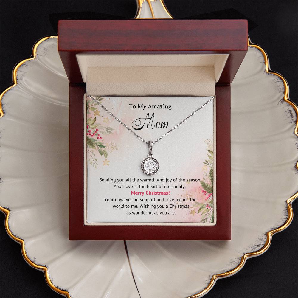 My Amazing Mom | Eternal Hope Necklace | Merry Christmas | Message Card Jewelry Gift