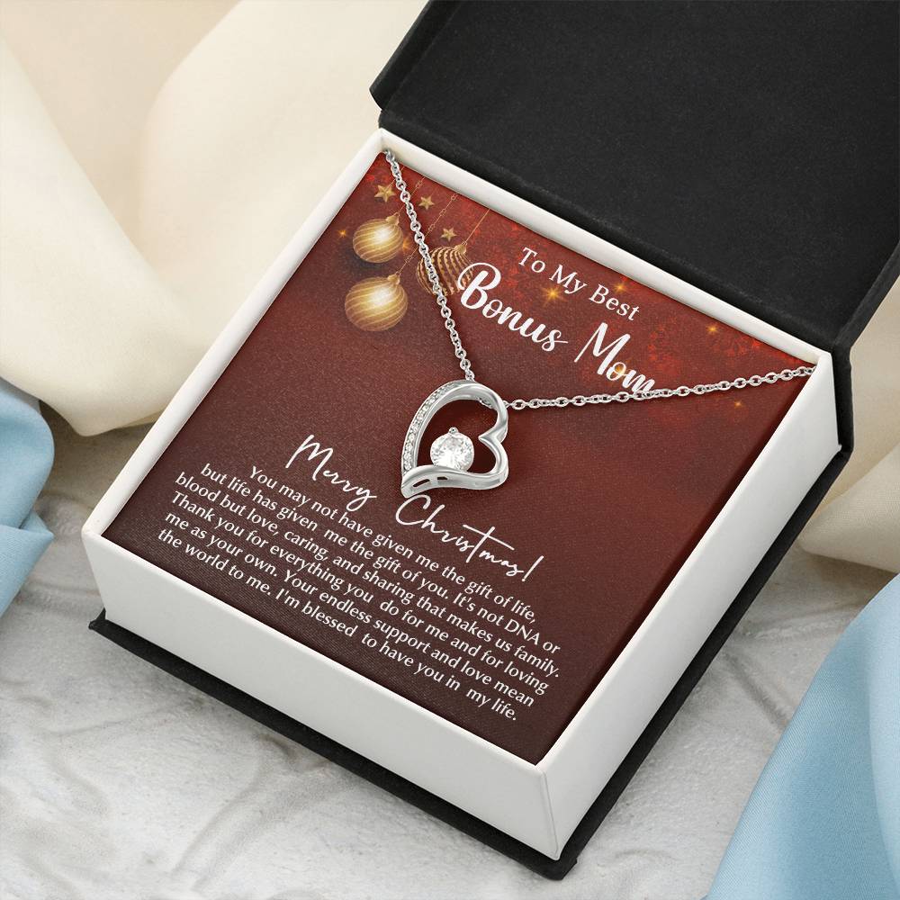 Merry Christmas Bonus Mom!!! | Forever Love Necklace | Message Card Jewelry