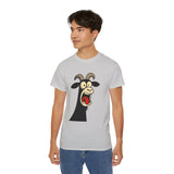 Shocked Screaming Cartoon Goat T-Shirt - Funny Cartoon Goat Tee - Unisex Shirt in 15 Colors - Farm Animal Humor Gift Idea