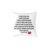 Romantic Love Quote Throw Pillow – I Love You Gift for Her or Him, Anniversary, Valentine’s Day, Bedroom Decor, Cute Couples Gift