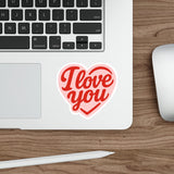 I Love You Heart Die Cut Sticker - Romantic Red Vinyl Decal for Laptop, Water Bottle, Scrapbook, Gift, Valentine’s Day