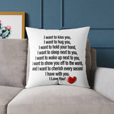 Romantic Love Quote Throw Pillow – I Love You Gift for Her or Him, Anniversary, Valentine’s Day, Bedroom Decor, Cute Couples Gift