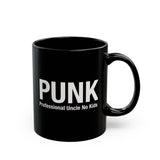 PUNK Professional Uncle No Kids  | Funny Gift for Uncles, Unique Uncle Coffee Mug | Black Ceramic Novelty Mug 11/15oz