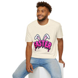 Funny Easter Bunny Ears T-Shirt, Pink Drip Easter Graphic Tee, Cute Holiday Shirt for Women Men Kids Spring Gift