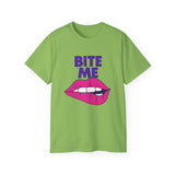 Playful Graphic Tee, "Bite Me" Funny T-Shirt, Unisex Cotton Tee, Casual Wear, Gift for Him or Her, Statement Shirt