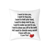Romantic Love Quote Throw Pillow – I Love You Gift for Her or Him, Anniversary, Valentine’s Day, Bedroom Decor, Cute Couples Gift