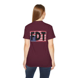 FDT Upside Down USA Flag Back, Freedom Democracy Truth Front - Patriotic Political Statement Tee American Flag