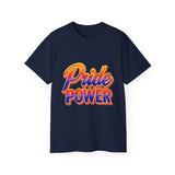Pride Power T-Shirt | Retro Gradient LGBTQ+ Shirt | Bold Empowerment Graphic Tee | Gay Pride Festival Unisex Top