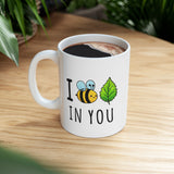 I Bee Leaf in You Mug - Cute Bee Pun Coffee Mug - Motivational Gift for Friends, Coworkers, Teachers - 11 oz or 15 oz Mug - I Believe In You