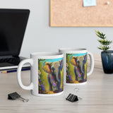 Rainbow Elephant In The Forrest | Elephant Lovers Gift | White Ceramic Mug 11oz and 15oz