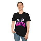Funny Easter Bunny Ears T-Shirt, Pink Drip Easter Graphic Tee, Cute Holiday Shirt for Women Men Kids Spring Gift