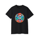 Skeleton Hawaiian T-Shirt - Funny Tropical Beach Sunset Tee - Cool Summer Vacation Shirt - Retro Fedora Graphic Tee - Halloween