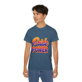 Pride Power T-Shirt | Retro Gradient LGBTQ+ Shirt | Bold Empowerment Graphic Tee | Gay Pride Festival Unisex Top