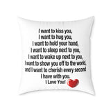 Romantic Love Quote Throw Pillow – I Love You Gift for Her or Him, Anniversary, Valentine’s Day, Bedroom Decor, Cute Couples Gift