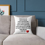 Romantic Love Quote Throw Pillow – I Love You Gift for Her or Him, Anniversary, Valentine’s Day, Bedroom Decor, Cute Couples Gift