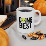 Doing My Best Mug | Motivational Coffee Mug with Smiley Face | Positive Quote 11/15oz Ceramic Mug Gift for Friends, Coworkers