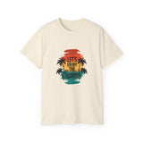 Let’s Enjoy The Summer T-Shirt - Retro Sunset Palm Tree Graphic Tee - Beach Vacation Shirt - Summer Vibes Gift for Men & Women