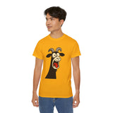 Shocked Screaming Cartoon Goat T-Shirt - Funny Cartoon Goat Tee - Unisex Shirt in 15 Colors - Farm Animal Humor Gift Idea