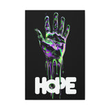 "HOPE" 16x24 Framed Wall Art | Neon Dripping Hand Design, Blacklight Aesthetic, Modern Home & Office Décor, Inspiring Canvas Print