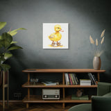 Cute Duckling in Sneakers Canvas Wall Art - 24x24 Nursery Animal Print, Baby Room Decor, Farm Animal Artwork for Kids Wall