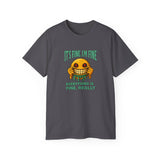 Funny Creepy Smile Emoji T-Shirt - It's Fine I'm Fine Everything Is Fine Really - Sarcastic Horror Face Graphic Tee Unisex