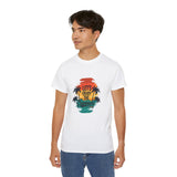 Let’s Enjoy The Summer T-Shirt - Retro Sunset Palm Tree Graphic Tee - Beach Vacation Shirt - Summer Vibes Gift for Men & Women