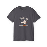 Funny Duck T-Shirt - Feeling UnproDUCKtive Graphic Tee, Cute Animal Pun Shirt, Humor Gift for Bird Lovers, Men Women Casual Wear