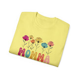 Mother's Day Flower MOMMA T-Shirt - Cute Colorful Floral Tee for Mom, Mama, Mommy Gift, Spring Boho Shirt, Women's Graphic Top