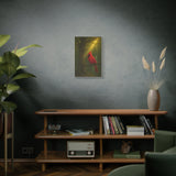 Radiant Red Cardinal in Enchanted Forest - Sunlight Through Majestic Oak Tree - 16x24 Nature Canvas Wall Art for Home Décor