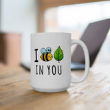 I Bee Leaf in You Mug - Cute Bee Pun Coffee Mug - Motivational Gift for Friends, Coworkers, Teachers - 11 oz or 15 oz Mug - I Believe In You