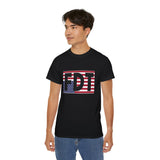FDT Upside Down USA Flag T-shirt - Patriotic Political Statement Tee American Flag - In Distress, Pain - Anti Trump - FDT - American Flag