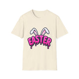 Funny Easter Bunny Ears T-Shirt, Pink Drip Easter Graphic Tee, Cute Holiday Shirt for Women Men Kids Spring Gift