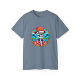 Skeleton Hawaiian T-Shirt - Funny Tropical Beach Sunset Tee - Cool Summer Vacation Shirt - Retro Fedora Graphic Tee - Halloween