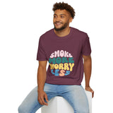 Smoke More Worry Less |  Funny Quote, Weed, Smoking, No More Stress | Unisex Softstyle T-Shirt