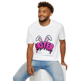 Funny Easter Bunny Ears T-Shirt, Pink Drip Easter Graphic Tee, Cute Holiday Shirt for Women Men Kids Spring Gift
