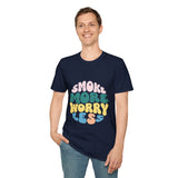 Smoke More Worry Less |  Funny Quote, Weed, Smoking, No More Stress | Unisex Softstyle T-Shirt