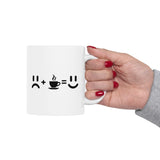 Sad plus Coffee equals Happy | Coffee Lovers, Funny Pic, Gift for Boss, Coffee Cures Sadness | White Ceramic Mug 11/15oz