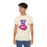 Playful Graphic Tee, "Bite Me" Funny T-Shirt, Unisex Cotton Tee, Casual Wear, Gift for Him or Her, Statement Shirt