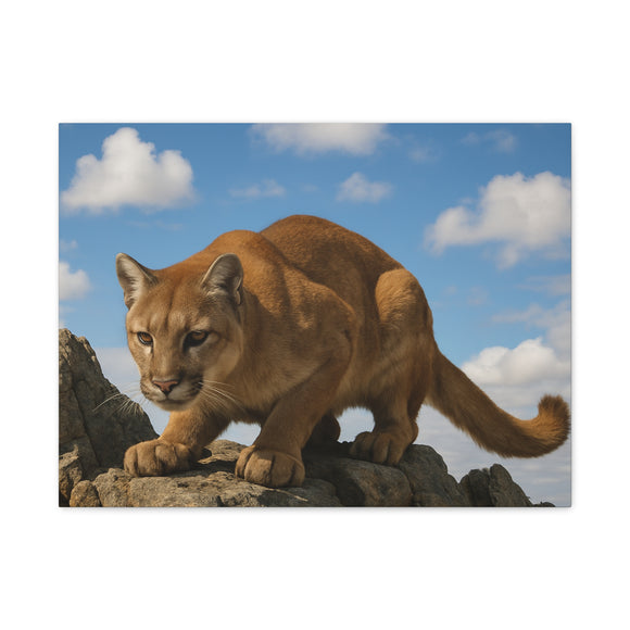 Mountain Lion Canvas Art - Nature Wall Decor, Wild Animal Print, Home Decor, Gift for Nature Lovers, Wildlife Photography