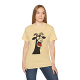 Shocked Screaming Cartoon Goat T-Shirt - Funny Cartoon Goat Tee - Unisex Shirt in 15 Colors - Farm Animal Humor Gift Idea