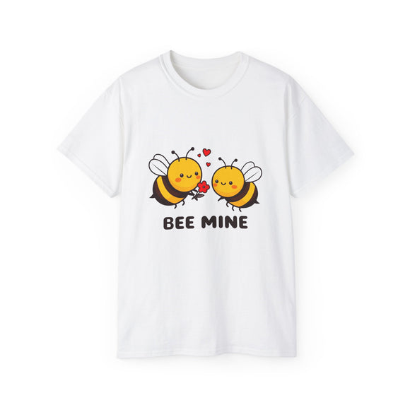 Bee Mine Valentine's Day Be Mine |  Ultra 100% US Cotton Tee | BFF T-shirt, Lovers Mens/Womens Tshirt Gift For Valentines