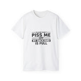 Funny Backyard Warning T-Shirt - Please Don't Piss Me Off Shirt - Sarcastic Gift Tee for Men, Women, Outdoor Humor Shirt