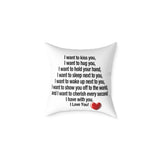 Romantic Love Quote Throw Pillow – I Love You Gift for Her or Him, Anniversary, Valentine’s Day, Bedroom Decor, Cute Couples Gift