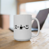 Sad plus Coffee equals Happy | Coffee Lovers, Funny Pic, Gift for Boss, Coffee Cures Sadness | White Ceramic Mug 11/15oz