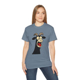 Shocked Screaming Cartoon Goat T-Shirt - Funny Cartoon Goat Tee - Unisex Shirt in 15 Colors - Farm Animal Humor Gift Idea